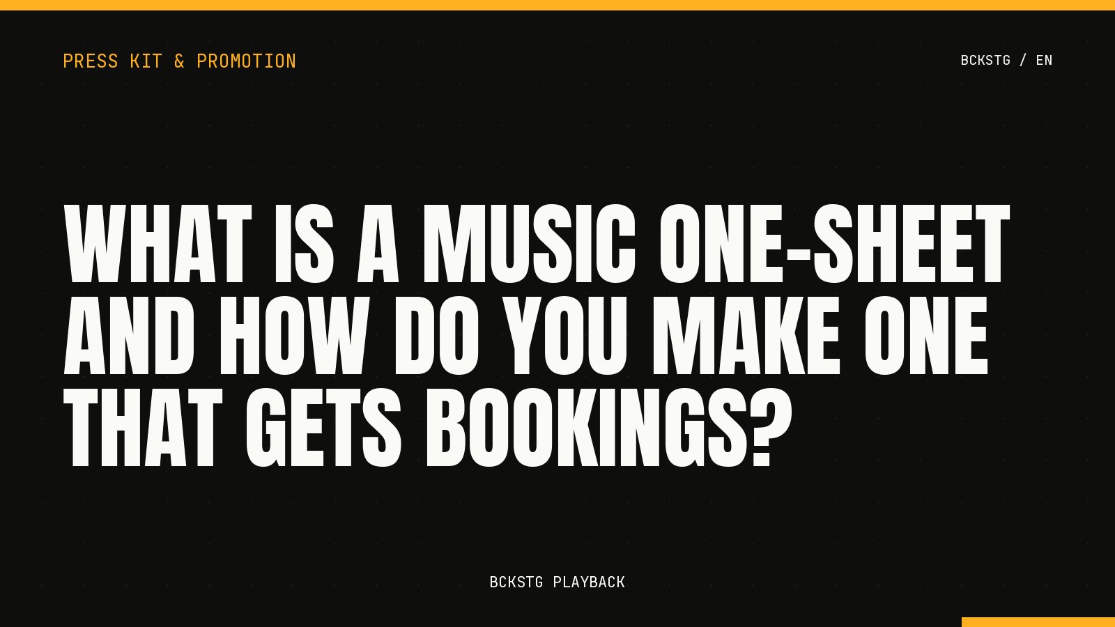 What Is a Music One-Sheet and How Do You Make One That Gets Bookings?