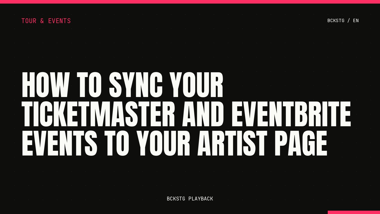 How to Sync Your Ticketmaster and Eventbrite Events to Your Artist Page