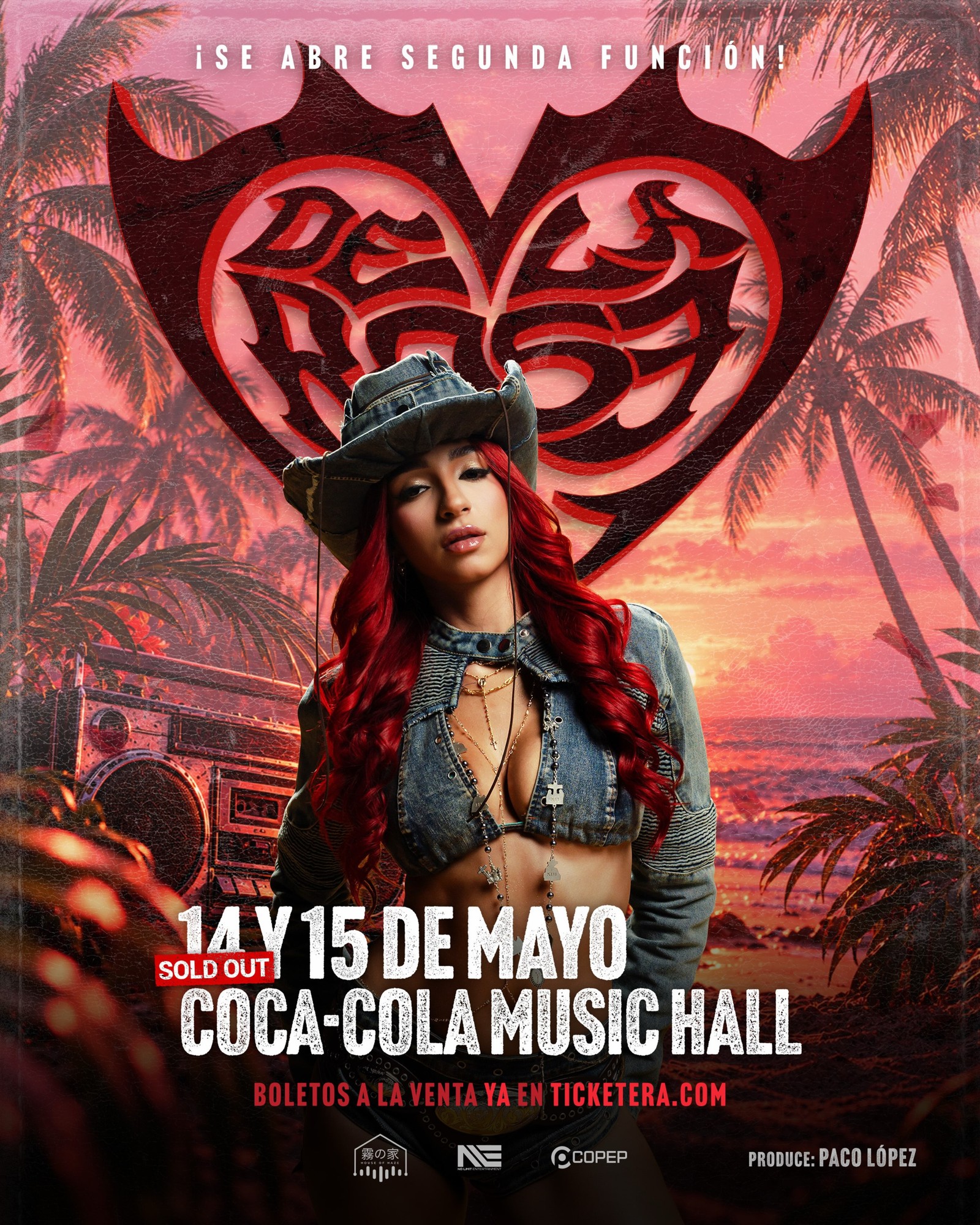 De La Rose concert poster announcing a second show, May 14 sold out and May 15 at Coca-Cola Music Hall.