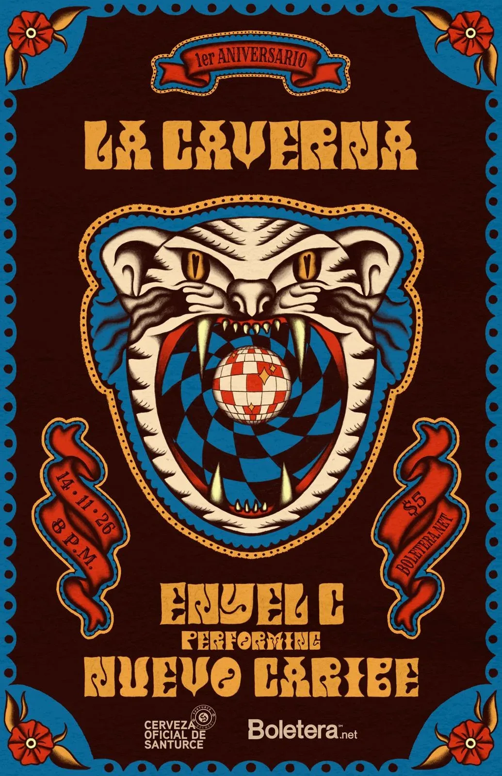 1ER ANIVERSARIO LA CAVERNA CON ENYEL C, flyer
