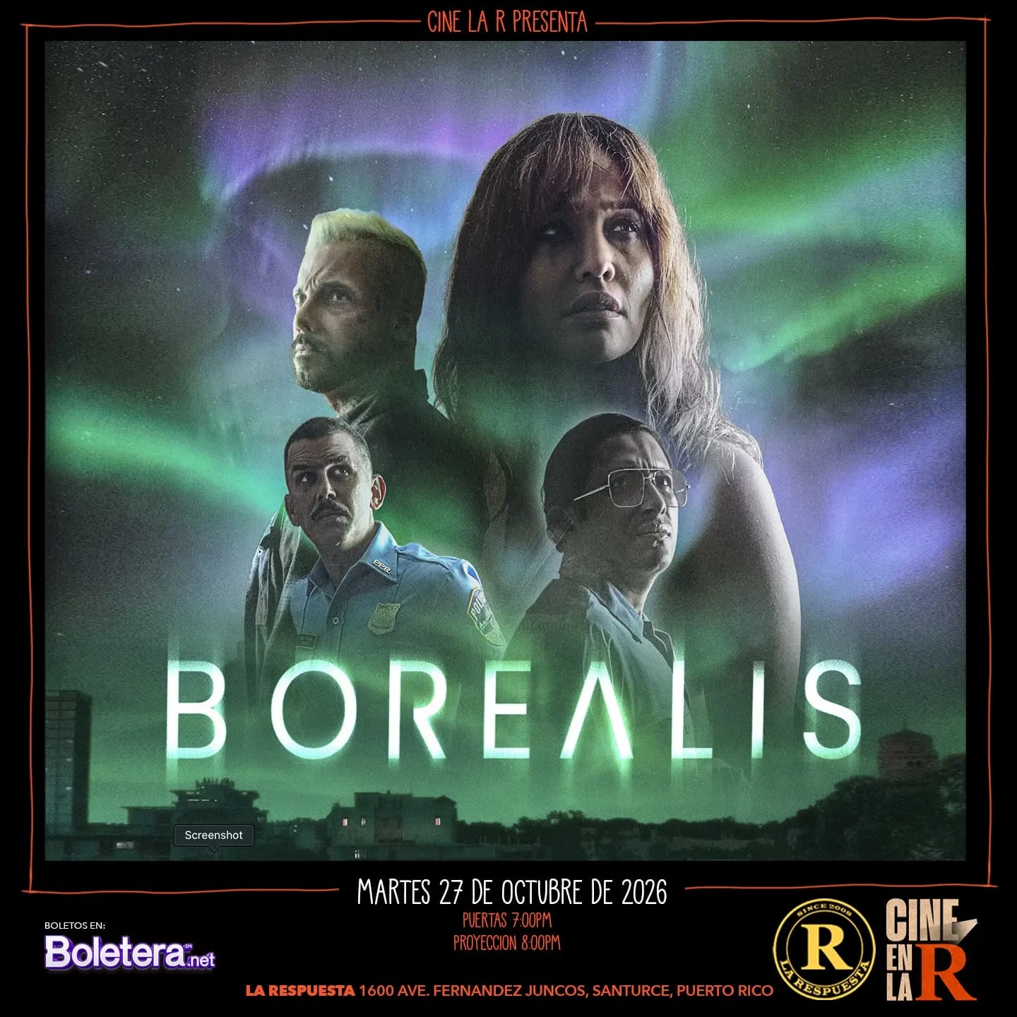 Cine en La R presenta BOREALIS, flyer