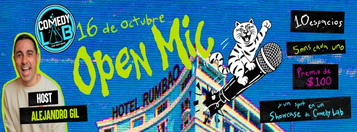 Open Mic En Comedy Lab, flyer