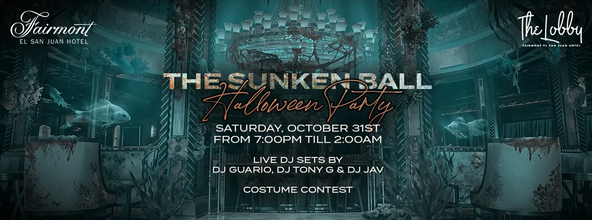 The Sunken Ball: Fiesta de Halloween en The Lobby, flyer